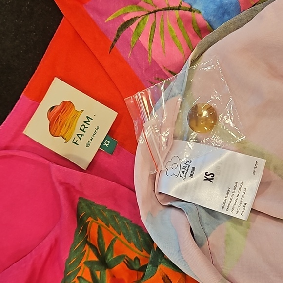 💕FARM RIO💕 Double Scarves Midi Dress ~ Bahia Girls Scarf + Tropical Scarf XS - Picture 15 of 16